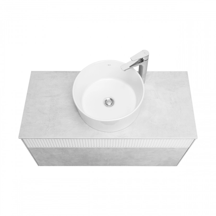 Тумба Aquaton Марбл слэйт 100 с раковиной MILA 40х40, белый матовый