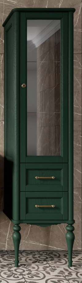 Пенал напольный ValenHouse Эстетика 50 R зеленый, золото