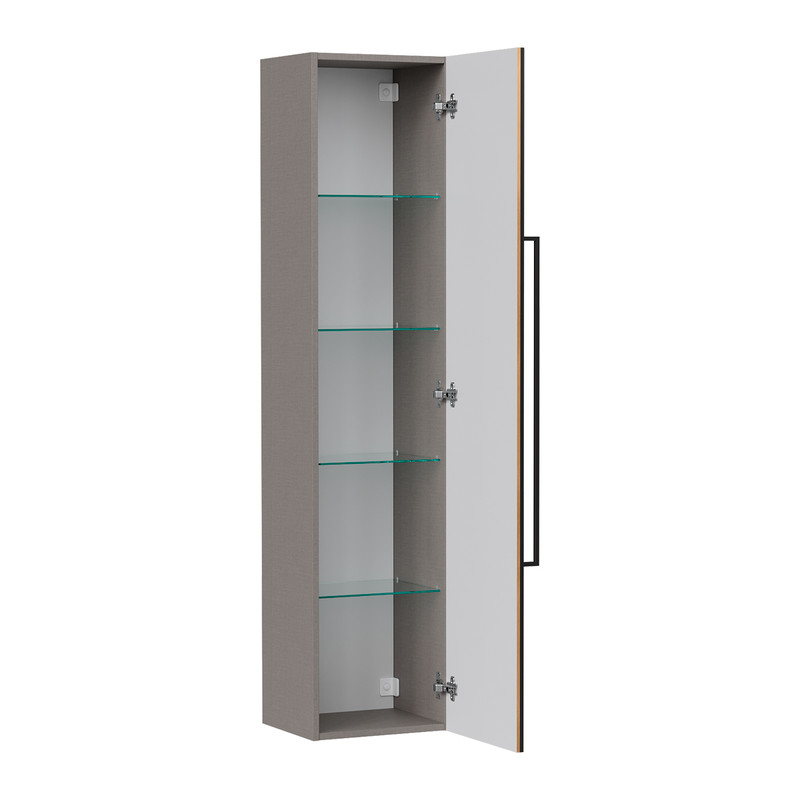 Пенал EQUIL Ferro 36 подвесной лен антрацит/дуб мадера, R