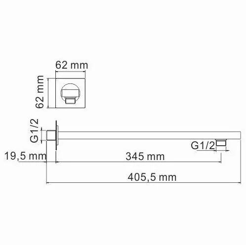 Настенный излив для душа Wasserkraft A110 встраиваемый, 405 мм, светлая бронза