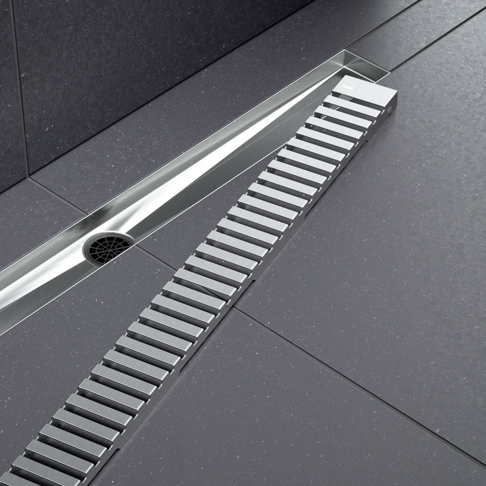 Душевой лоток TIMO Drain System 700 с вставкой "lines", Сатин от магазина Vanna-Vanna.ru!
