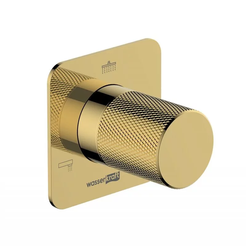 Переключатель WasserKraft A304 на 3 выхода, встраиваемый, глянцевое золото