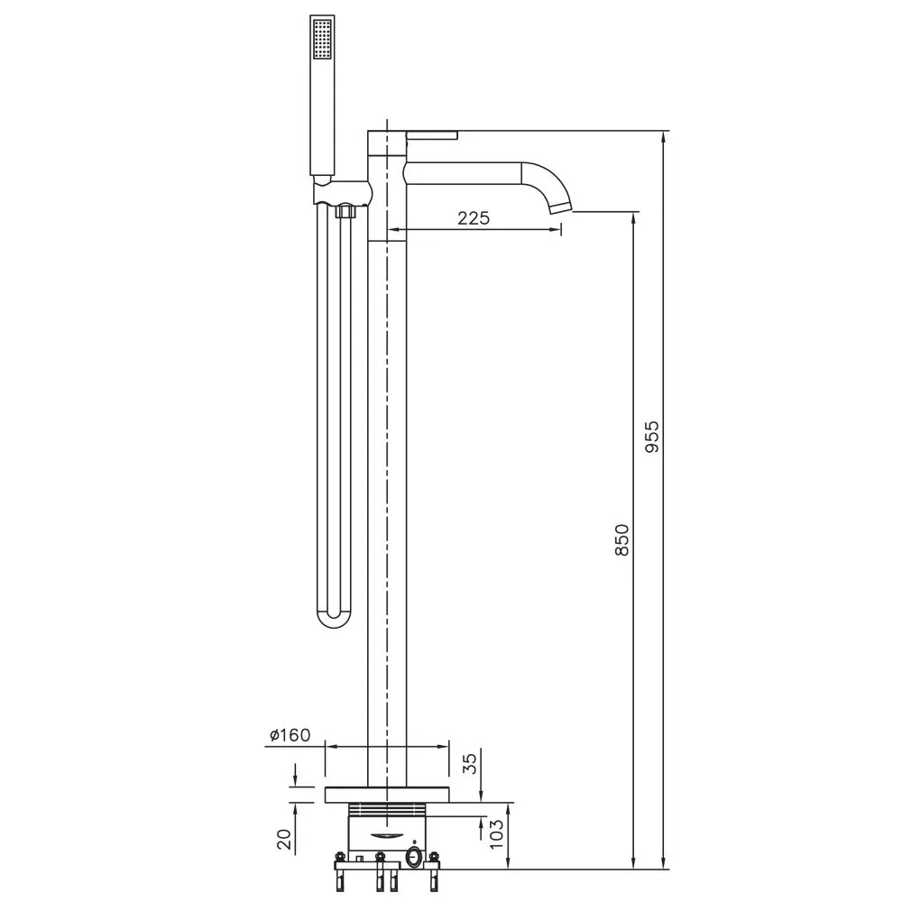 Смеситель для ванны Raiber Graceful RPG-010 матовое золото