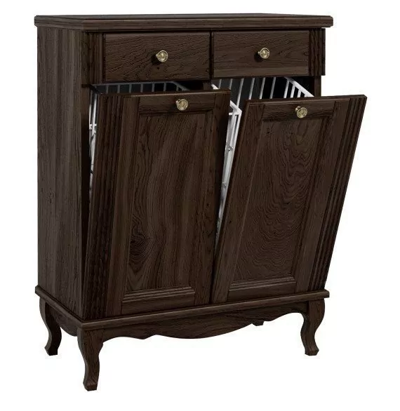 Тумба-комод ValenHouse Лиора 65 2 ящика, с корзиной, кальяри, ручки бронза