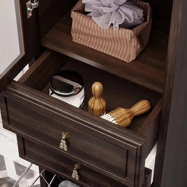 Пенал Opadiris Риспекто 40 L с бельевой корзиной, орех антикварный