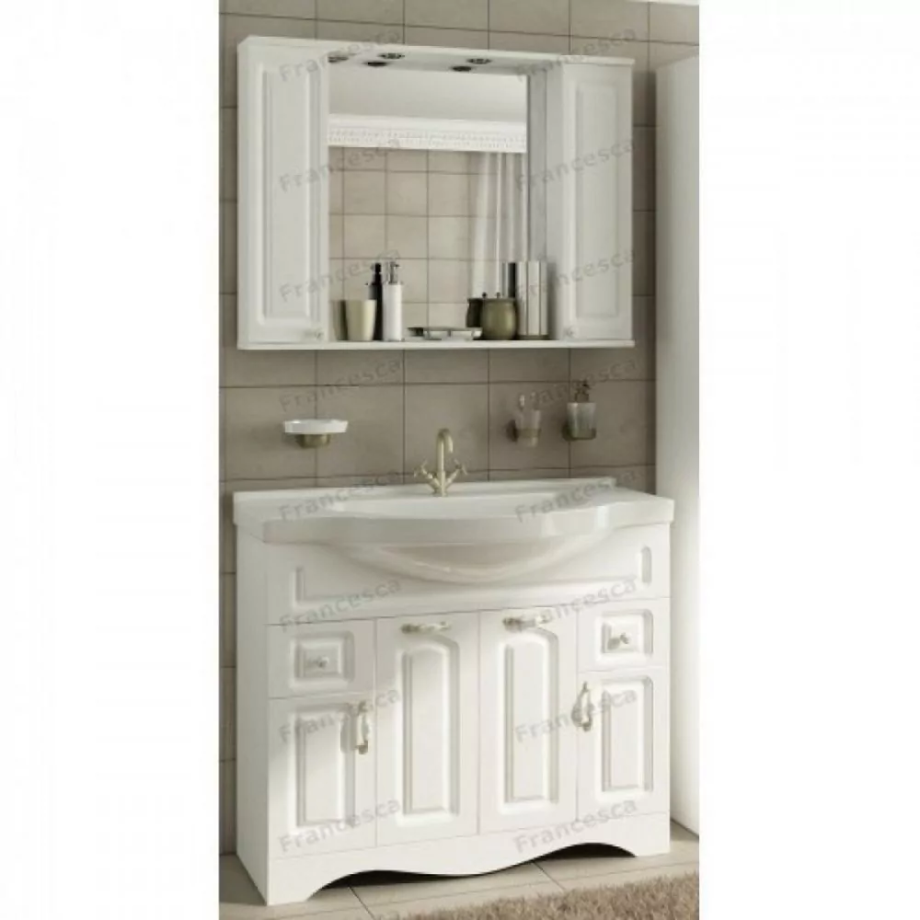 Мебель для ванной Francesca Империя 100-2 комплект, напольный, белый