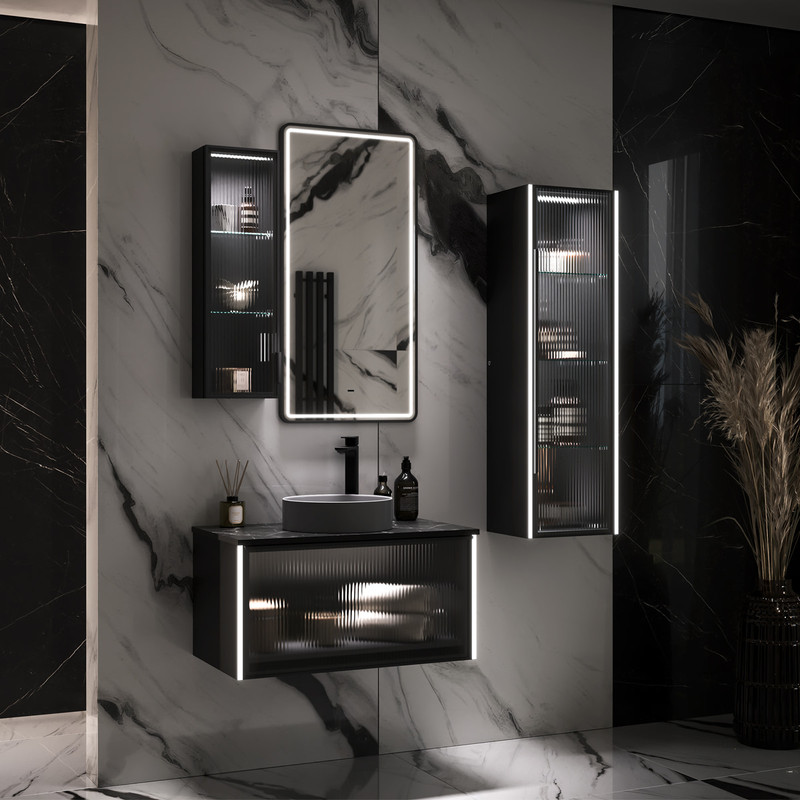 Пенал EQUIL Stoune 36 подвесной, универсальный, дуб черный