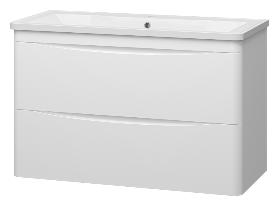 Тумба с раковиной Misty Атлантик 100 подвесная, белый