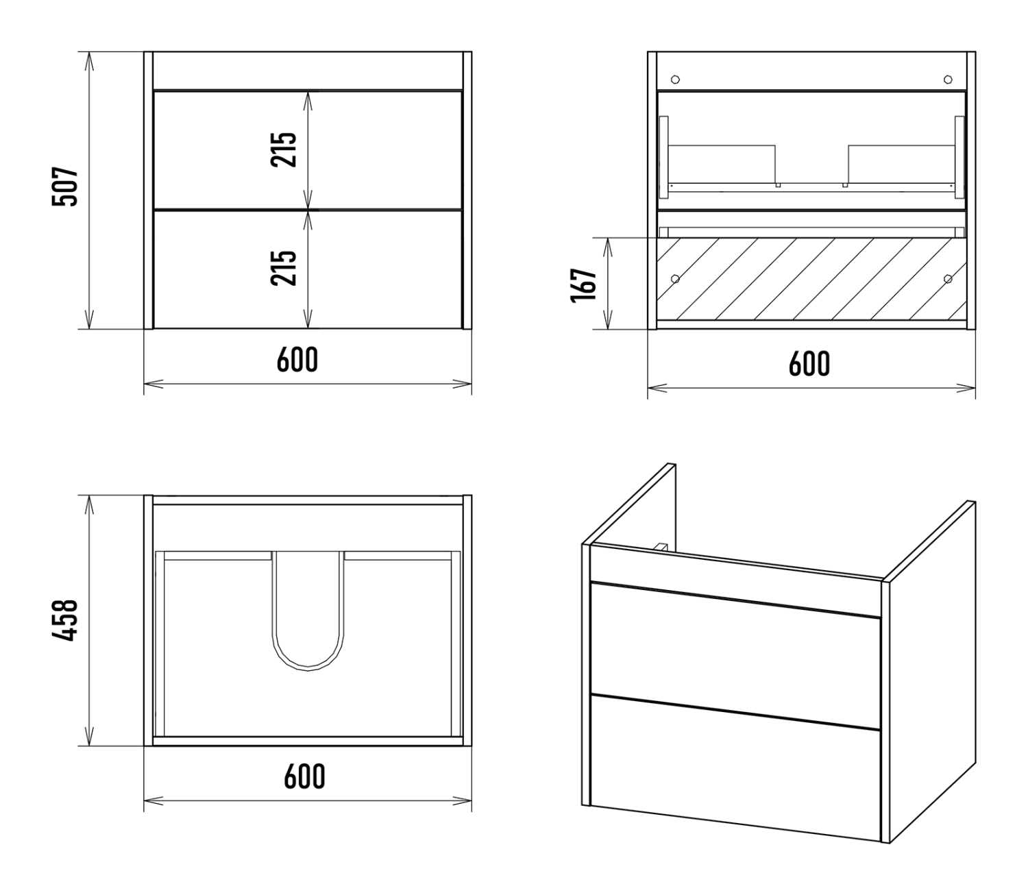 Тумба с раковиной Brevita Greenwood 60 подвесная, зеленый/дуб Галифакс