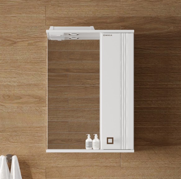 Зеркало со шкафчиком Onika Лига 52.01 R свет, белый