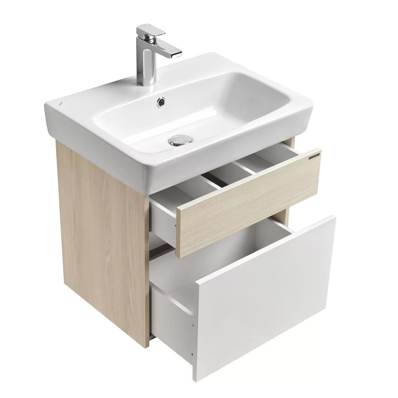 Тумба подвесная Aquaton Верди 60 раковиной Нео 60, белый/ясень