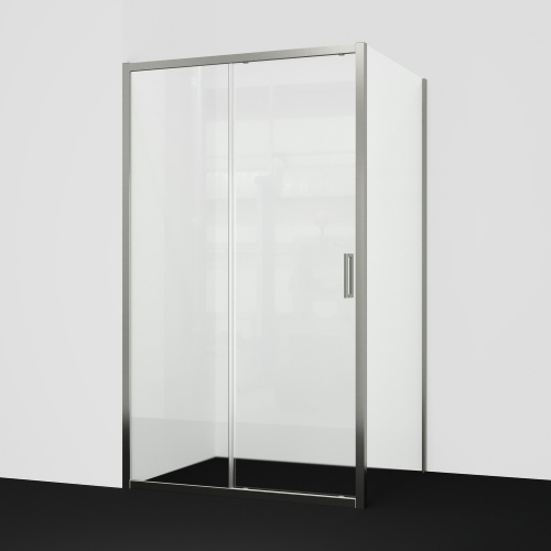 Душевой уголок WasserKraft Tauber 64S10 120х100 прямоугольный, без поддона, прозрачное стекло, никель