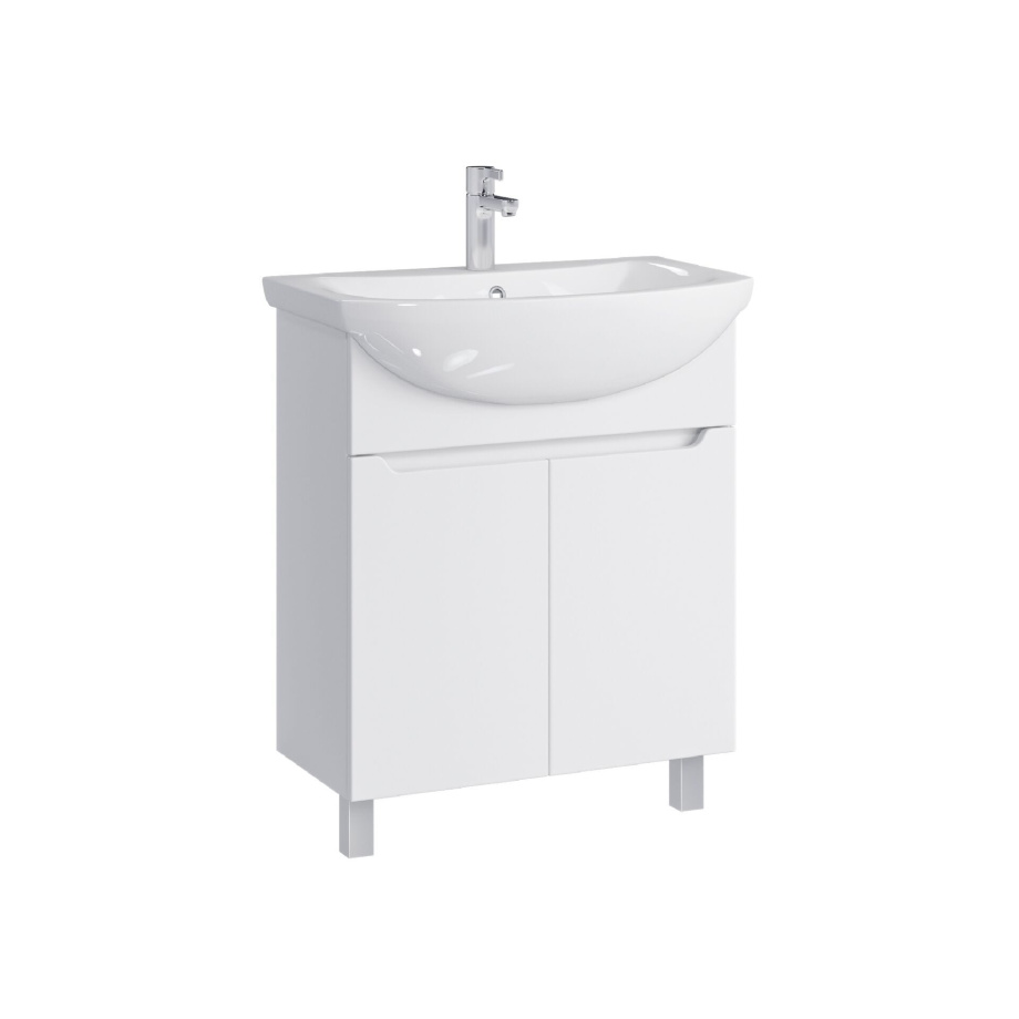 Тумба напольная SanStar Лайн 70 с раковиной Балтика 70 (комплект), белая