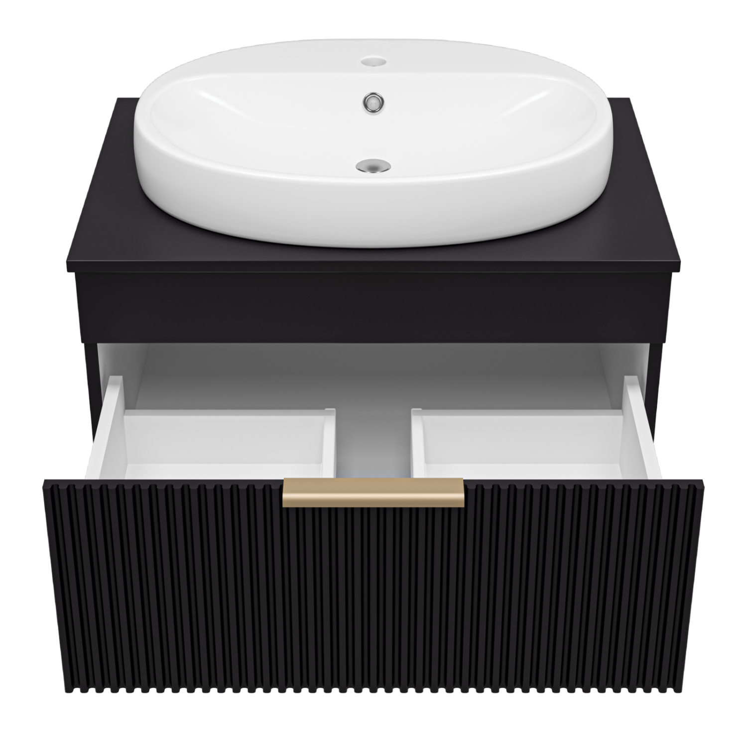 Тумба с раковиной Brevita Enfida 70 подвесная, черный