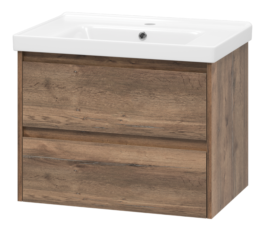 Тумба с раковиной Brevita Dallas 70 подвесная, дуб галифакс