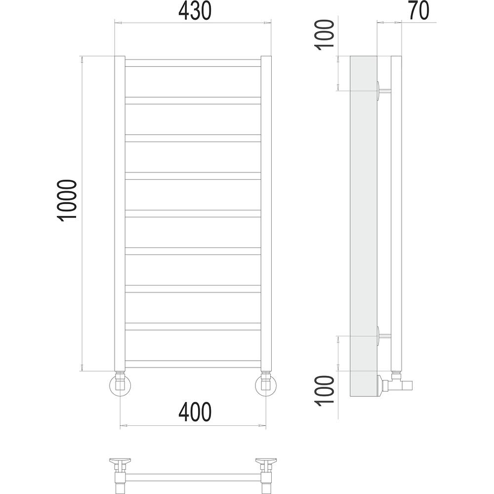 Полотенцесушитель водяной Terminus Контур П9 40х100