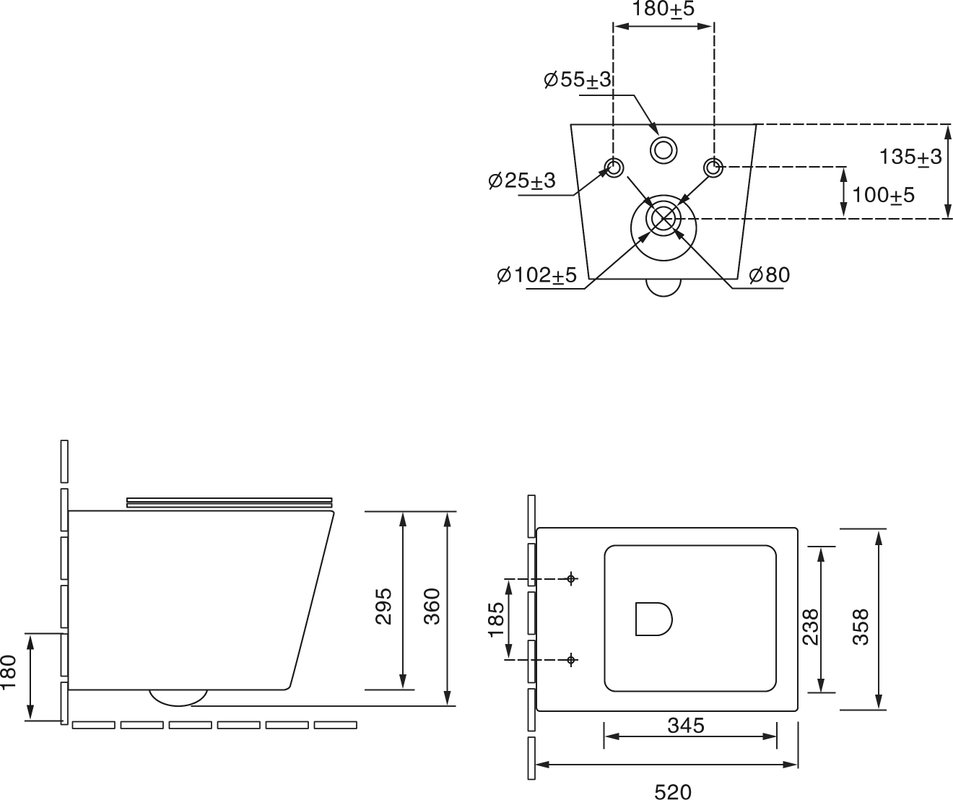 Унитаз SantiLine SL-5007T подвесной, безободковый, с микролифт, белый