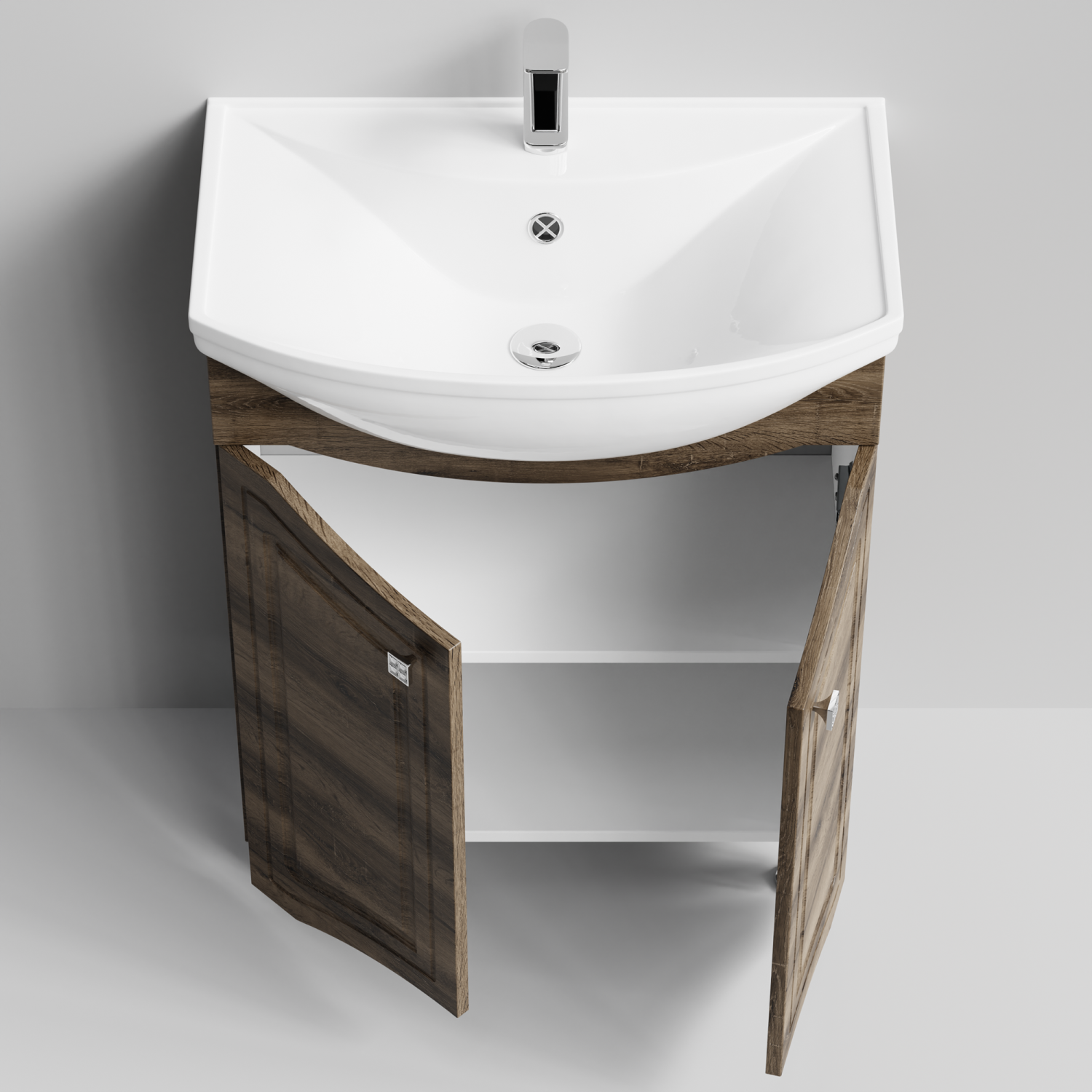 Тумба с раковиной Адам 65 напольная, Дуб крымский коричневый