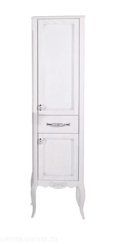 Пенал ASB Woodline Модерн 40 L/R напольный, белый, патина серебро