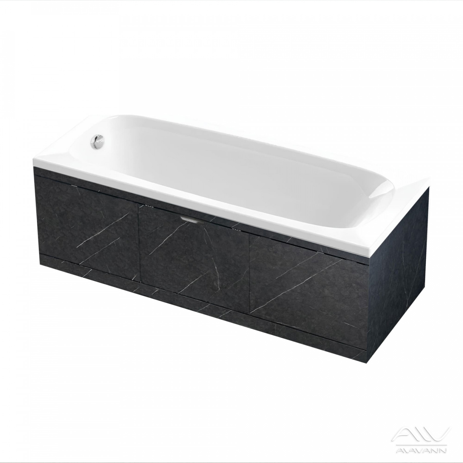 Экран под ванну Alavann Rita AL 170 раздвижной со съемной дверкой черный мрамор