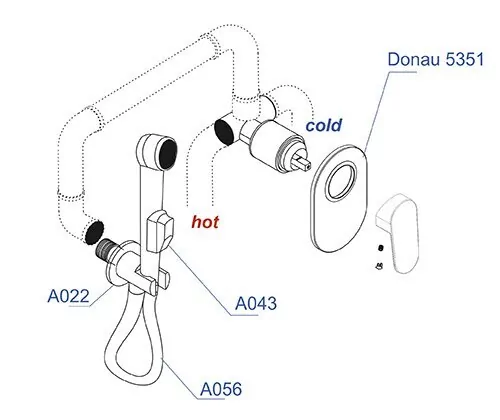 Смеситель с гигиеническим душем WasserKRAFT А11056 хром