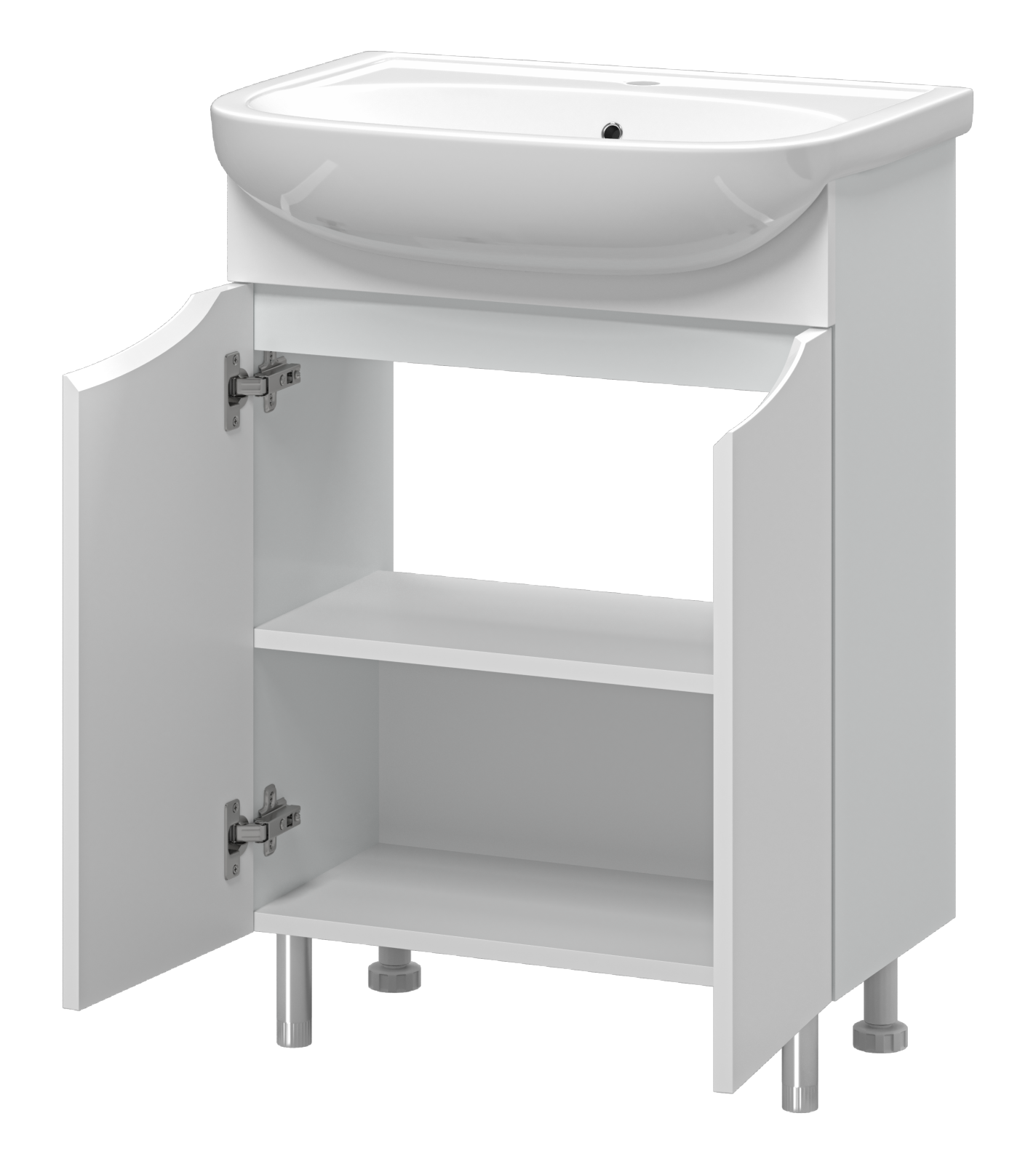 Тумба с раковиной Misty Смайл 60 белый