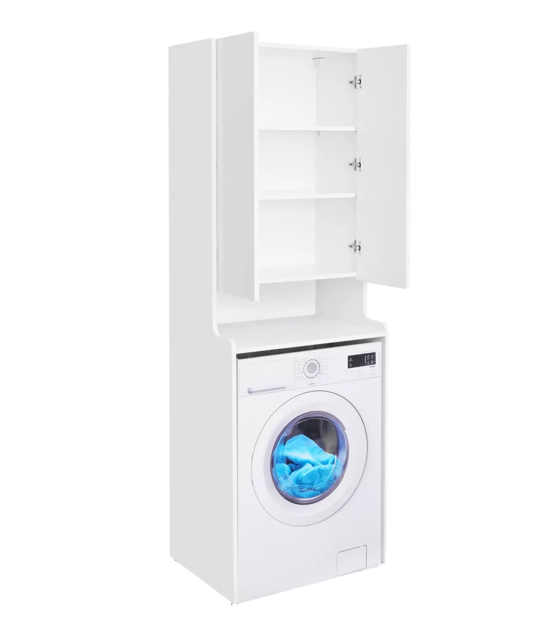 Пенал напольный Aquaton Лондри 65 над стиральной машиной, белый