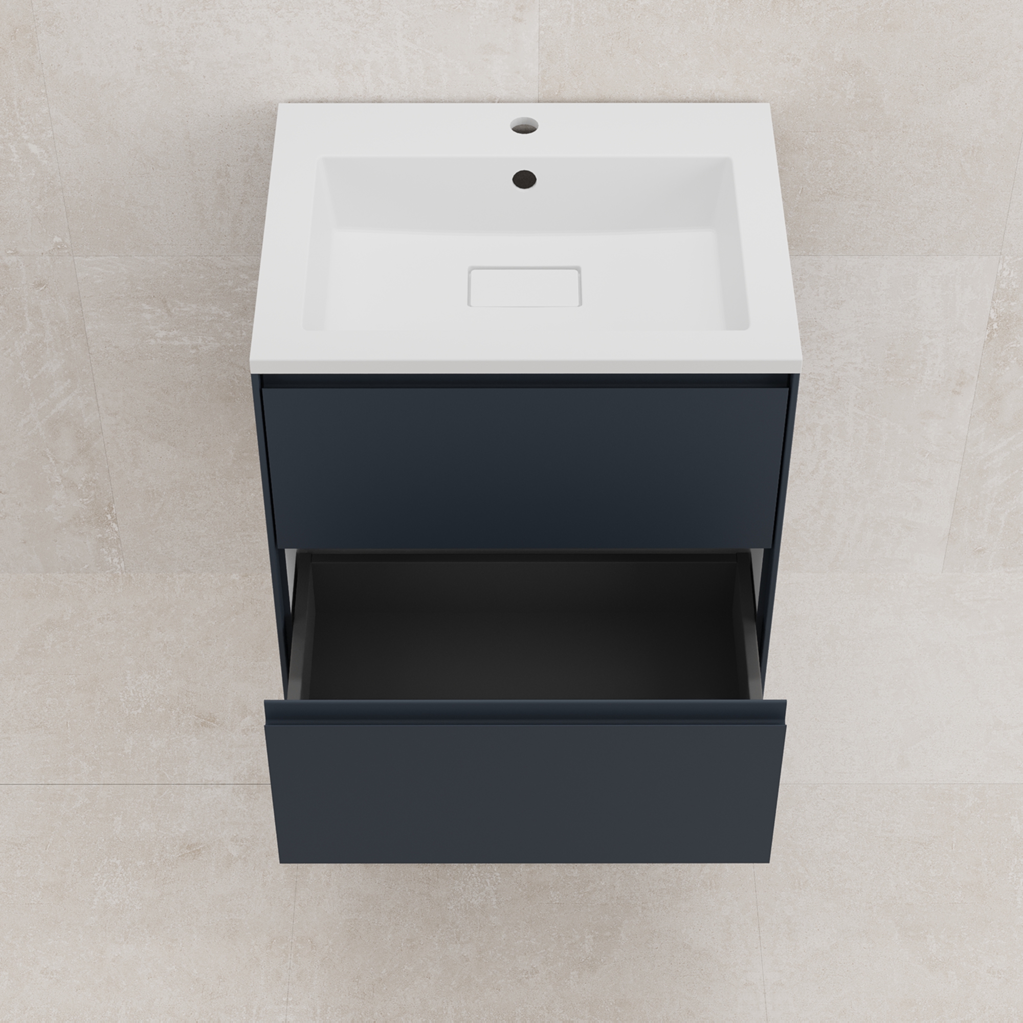 Тумба подвесная Style Line Лима 60 с раковиной Line 60, 2 ящика, графит