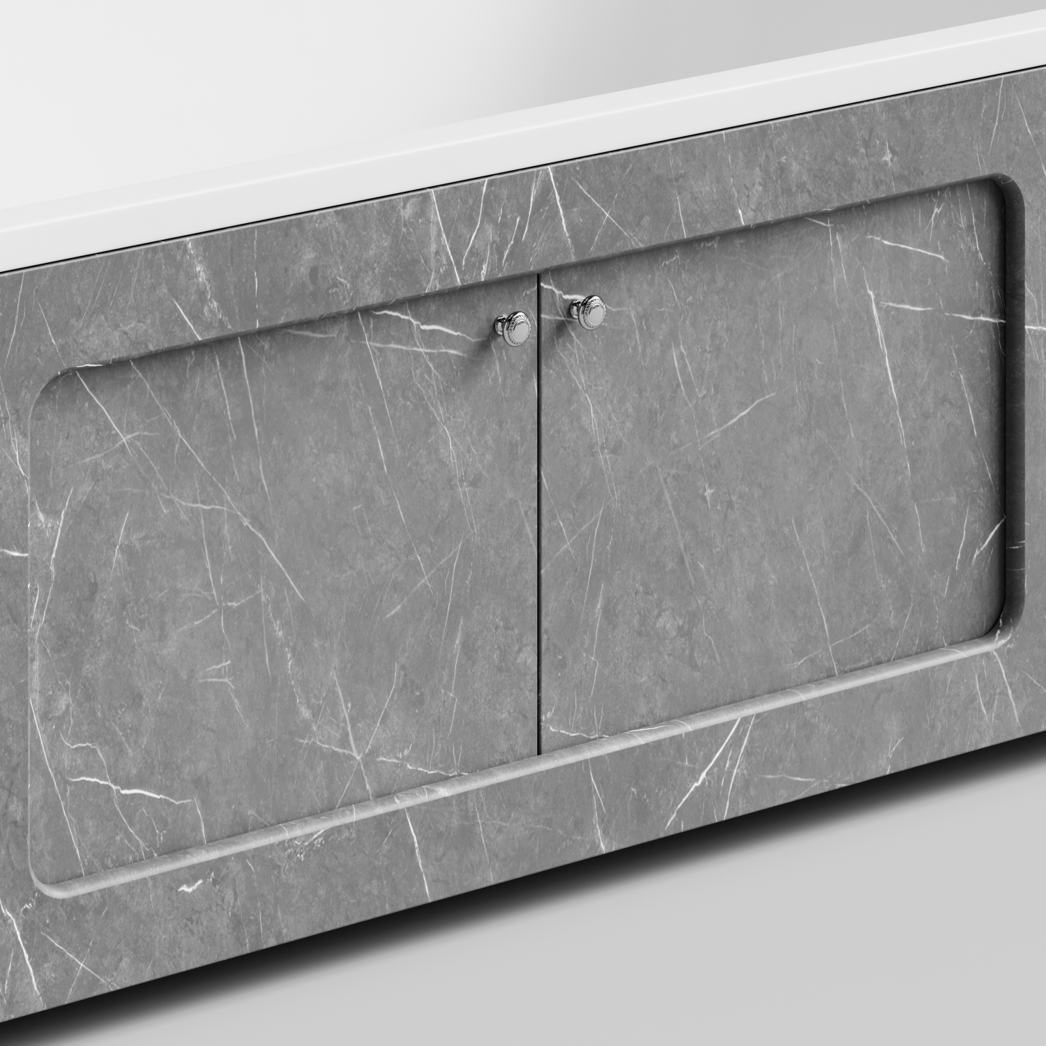 Экран под ванну Vod-ok Лидер 180 раздвижной Мрамор Серый софт тач