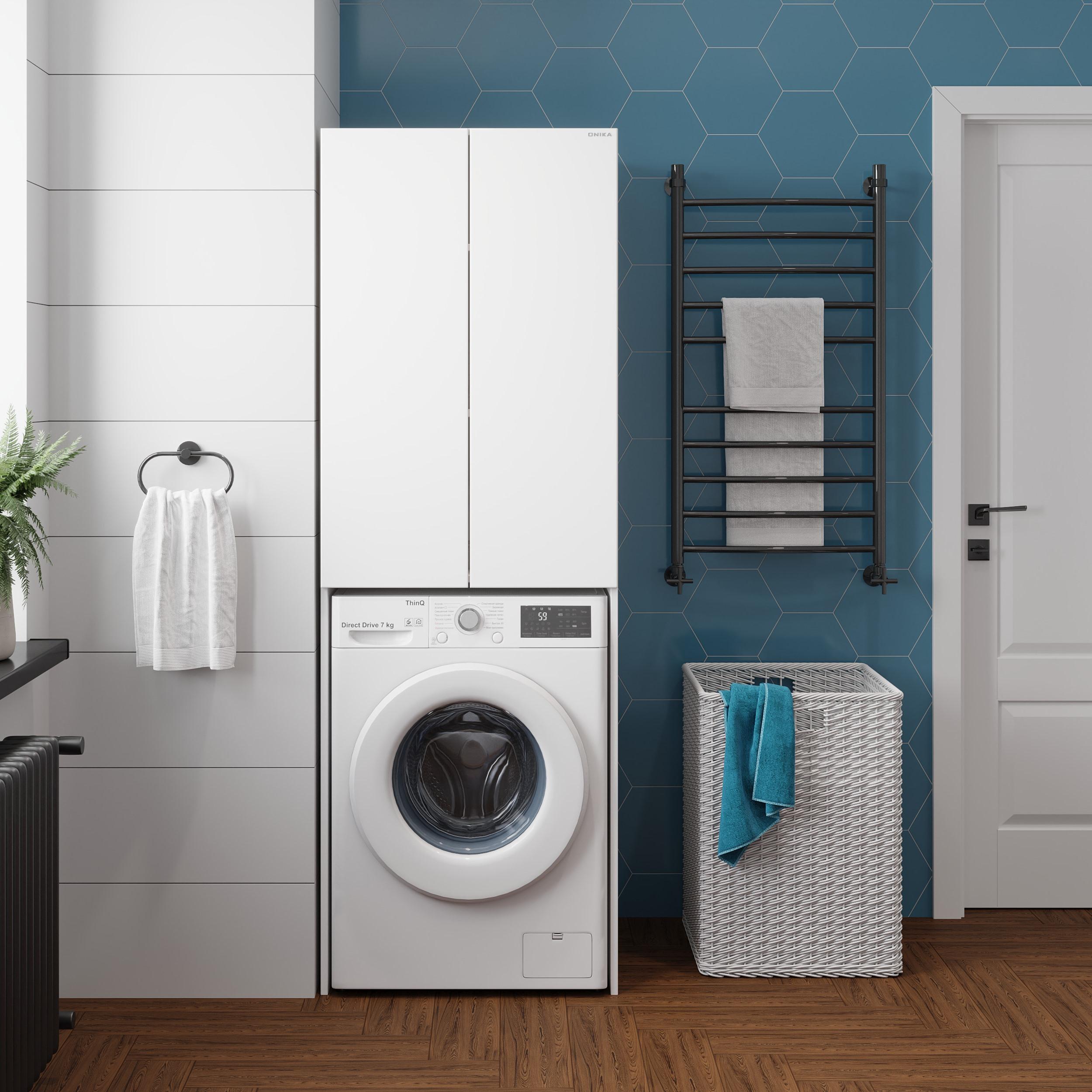 Шкаф Onika Милтон 67 напольный, для стиральной машины, белый (разборный)