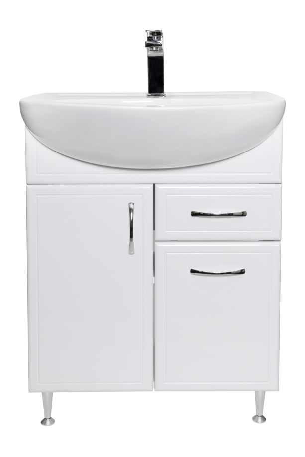 Тумба с раковиной Stella Polar Концепт 60 напольная, с ящиком, белая