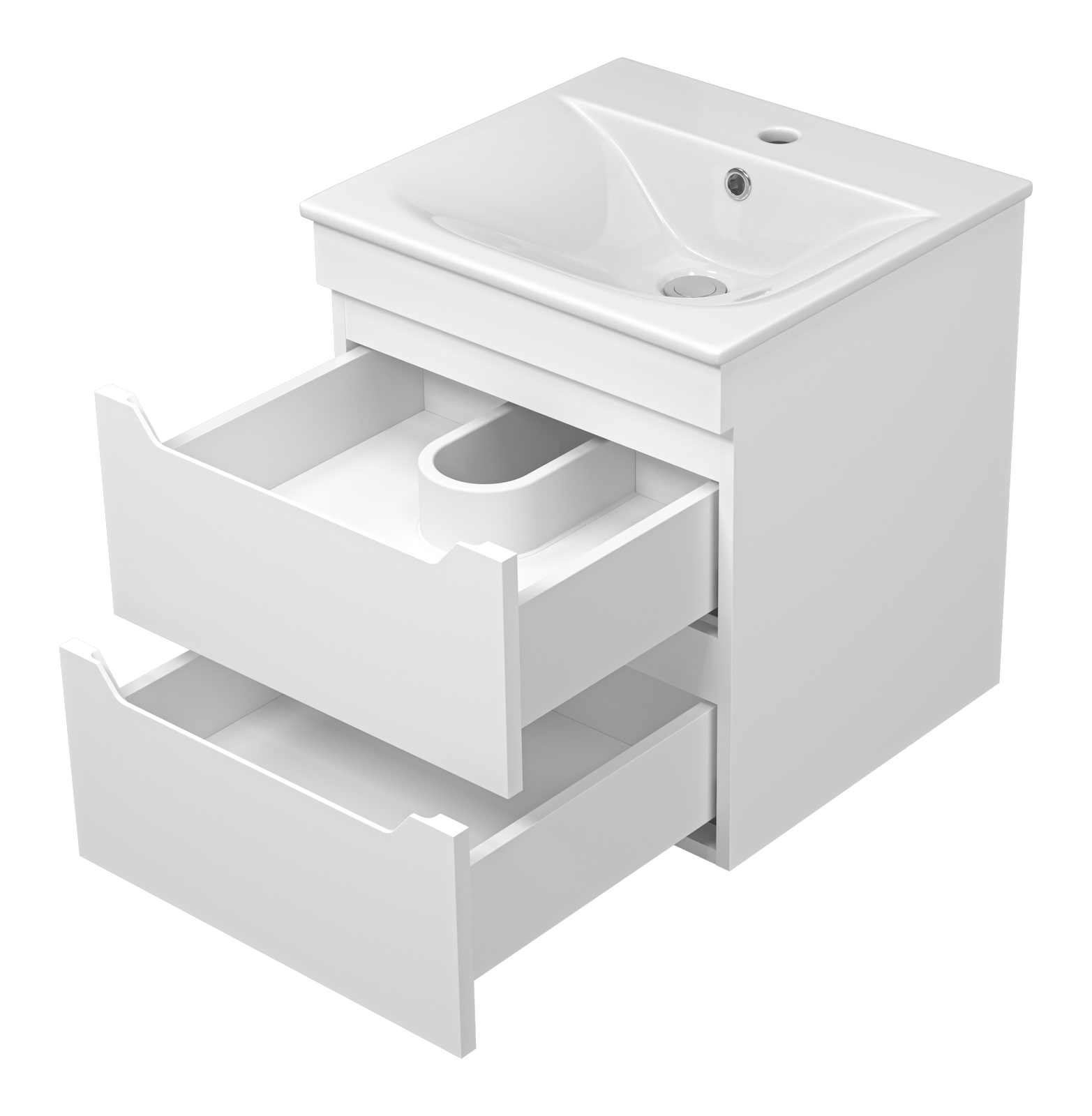 Тумба с раковиной Misty Бриз 50 подвесная, белый