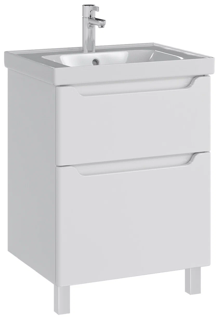 Тумба напольная SanStar Lanciano 60 с раковиной Грейс 60, белая