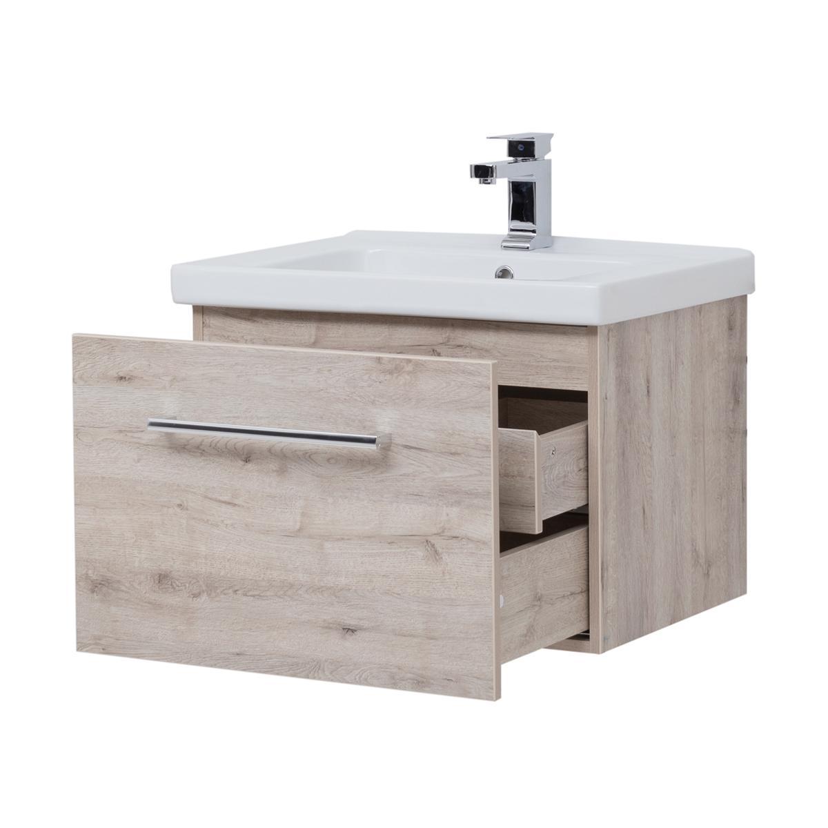 Тумба с раковиной подвесная Dreja Big Inn 65 см, дуб кантри