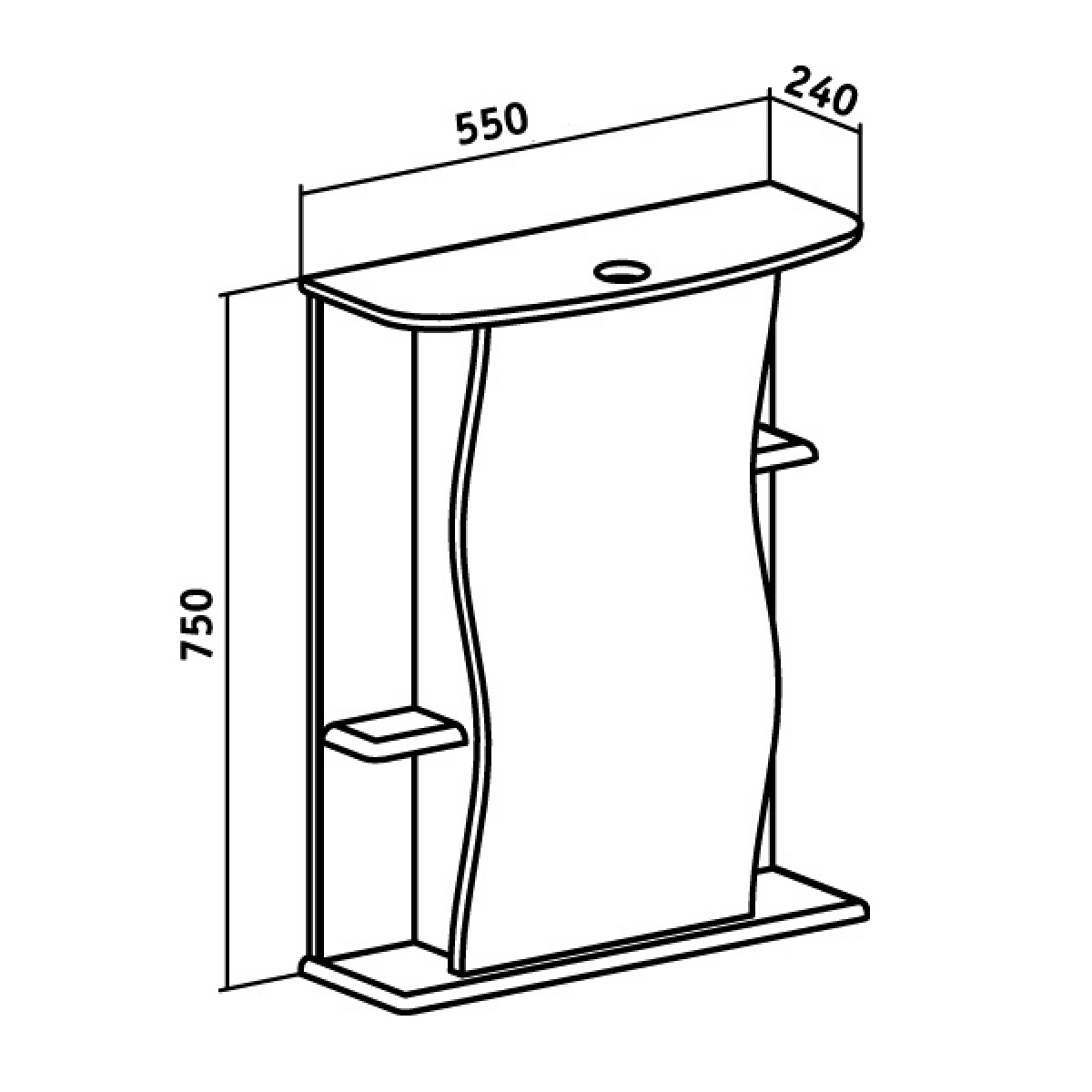 Зеркало-шкаф Runo Лилия 55 R, белый