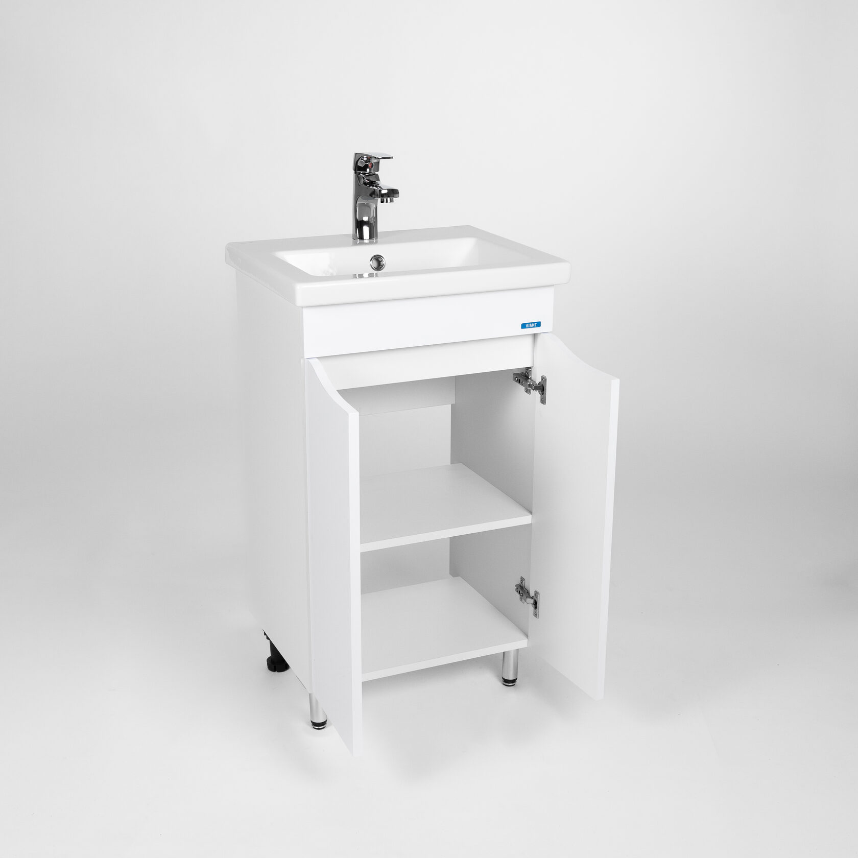 Тумба напольная Viant Рим 50 с раковиной Como 50, белый