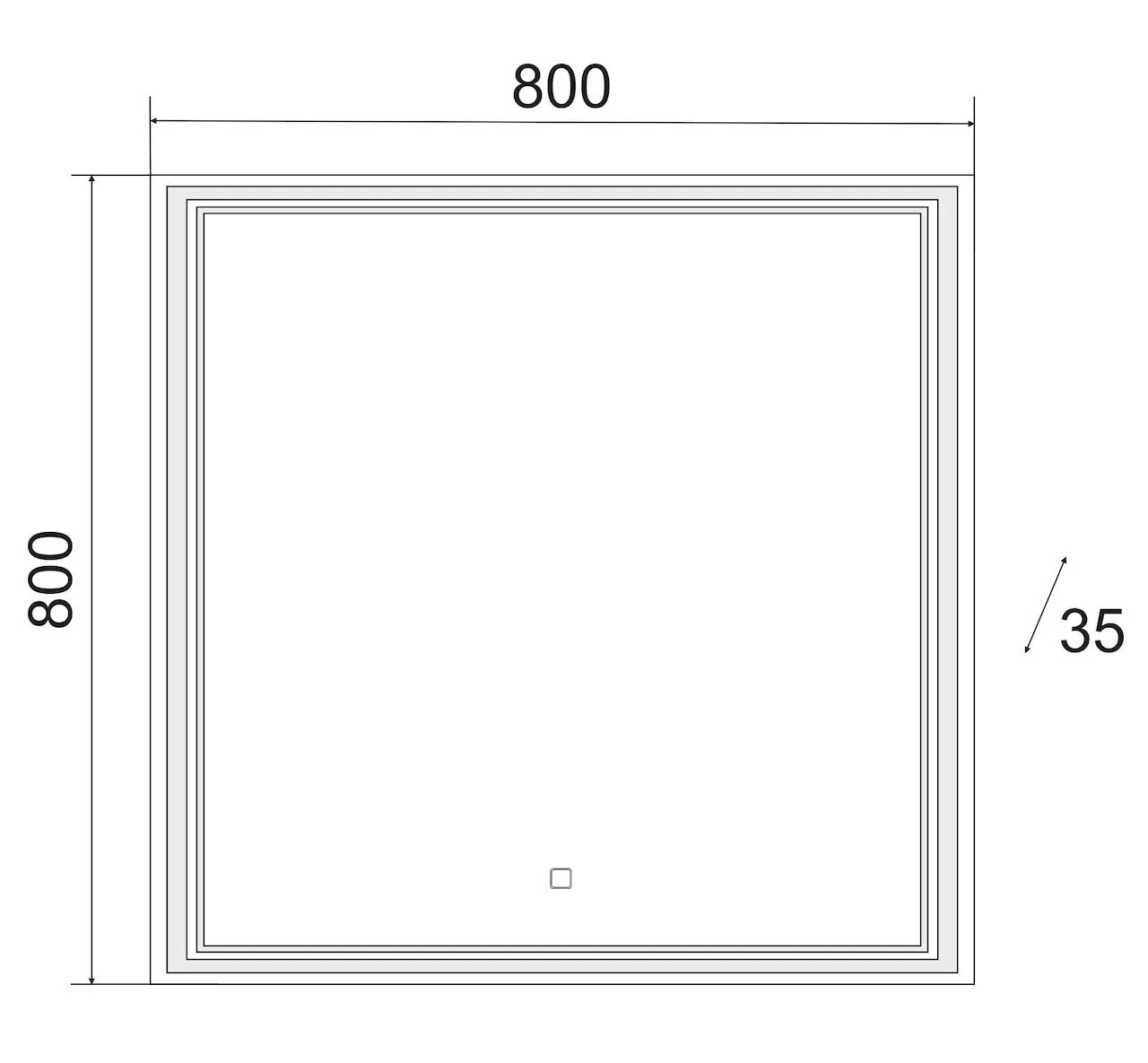 Зеркало Emmy Аврора 80 свет, сенсор