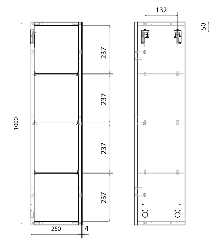 Шкаф навесной 1Marka Cube 25П с зеркалом, белый