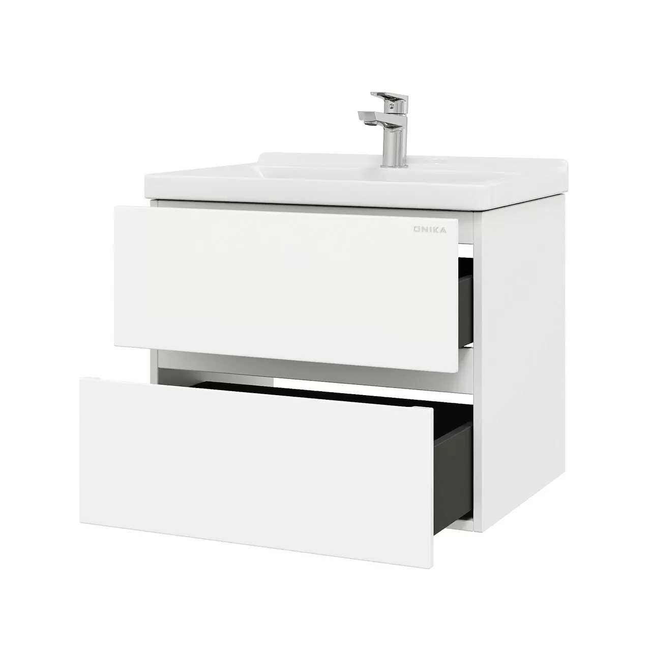 Тумба подвесная Onika Эвада 70 с раковиной Миранда 70, белый