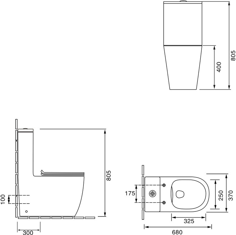 Унитаз-биде SantiLine SL-5011SM-BD напольный, безободковый, белый