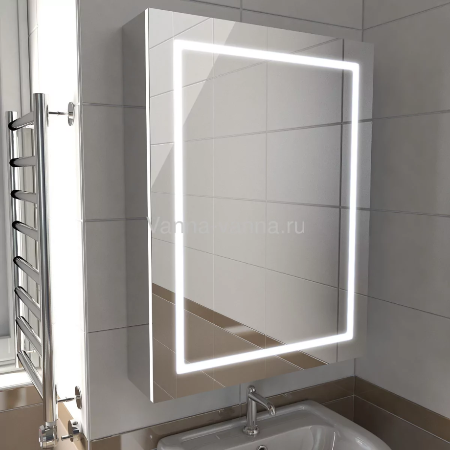 Зеркало-шкаф Emmy Родос 60 L/R свет, белый