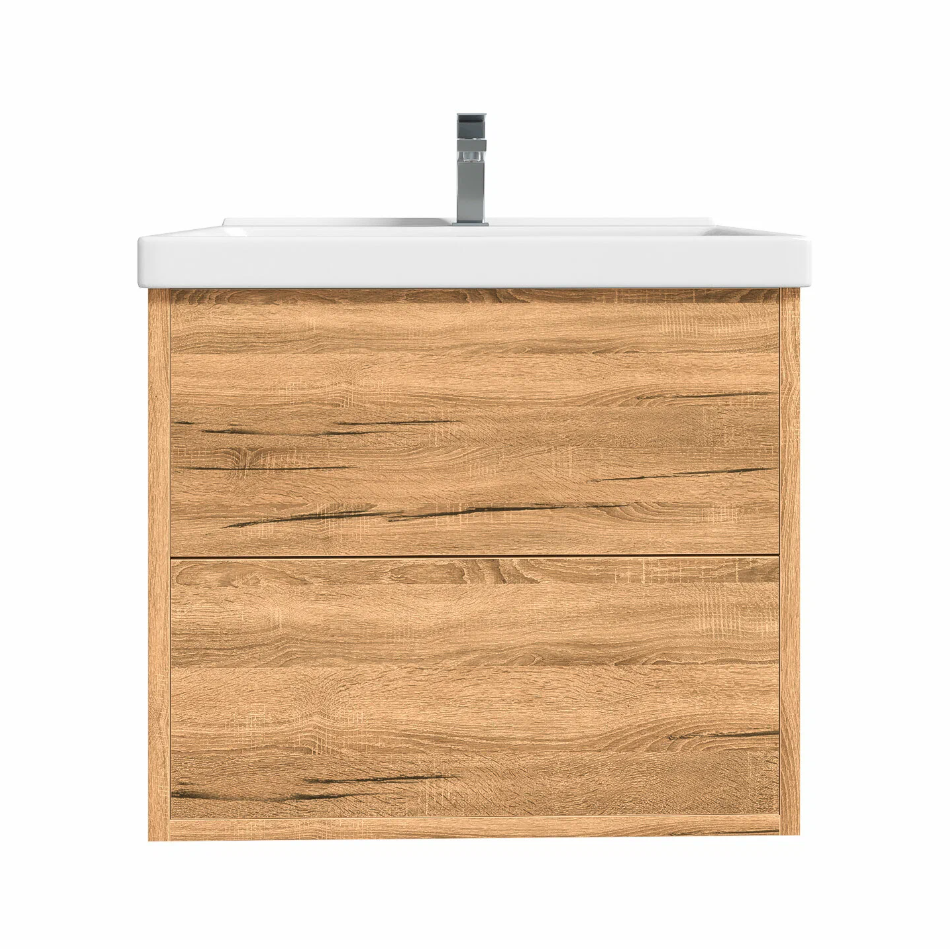 Тумба подвесная SanStar Siva 60 с раковиной Фест 60 Дуб вотан