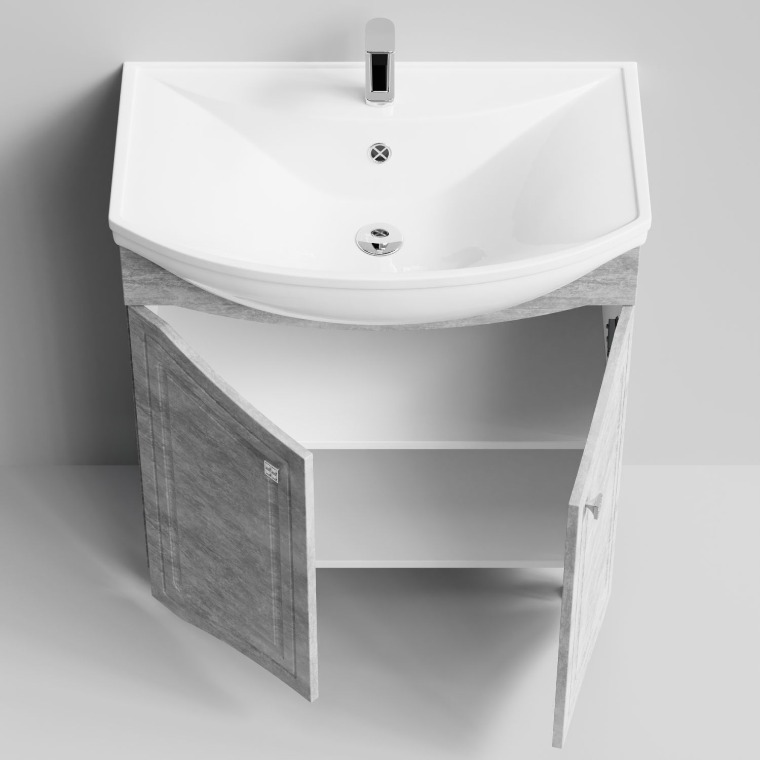 Тумба с раковиной Адам 75 напольная, Горный камень