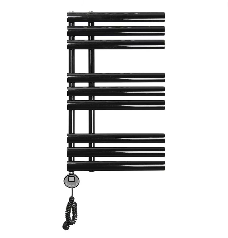 Полотенцесушитель электрический Domoterm Гамма П9 500х820 EL левый, черный матовый