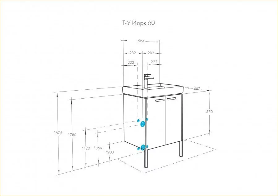 Тумба напольная Aquaton Йорк 60 раковиной Тигода 60, выбеленное дерево от магазина Vanna-Vanna.ru!