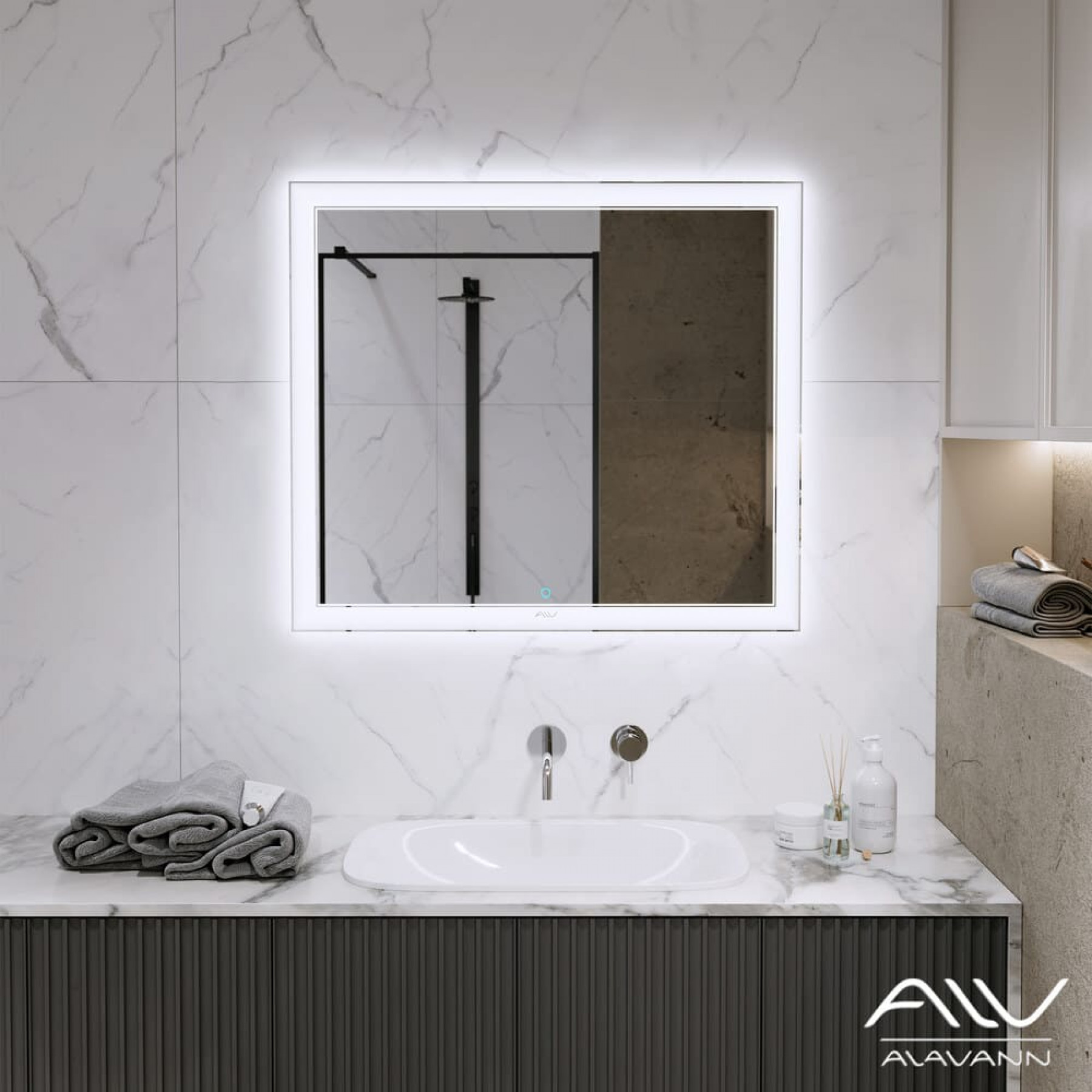 Зеркало Alavann Bella Lux 90 свет ИК выключателем