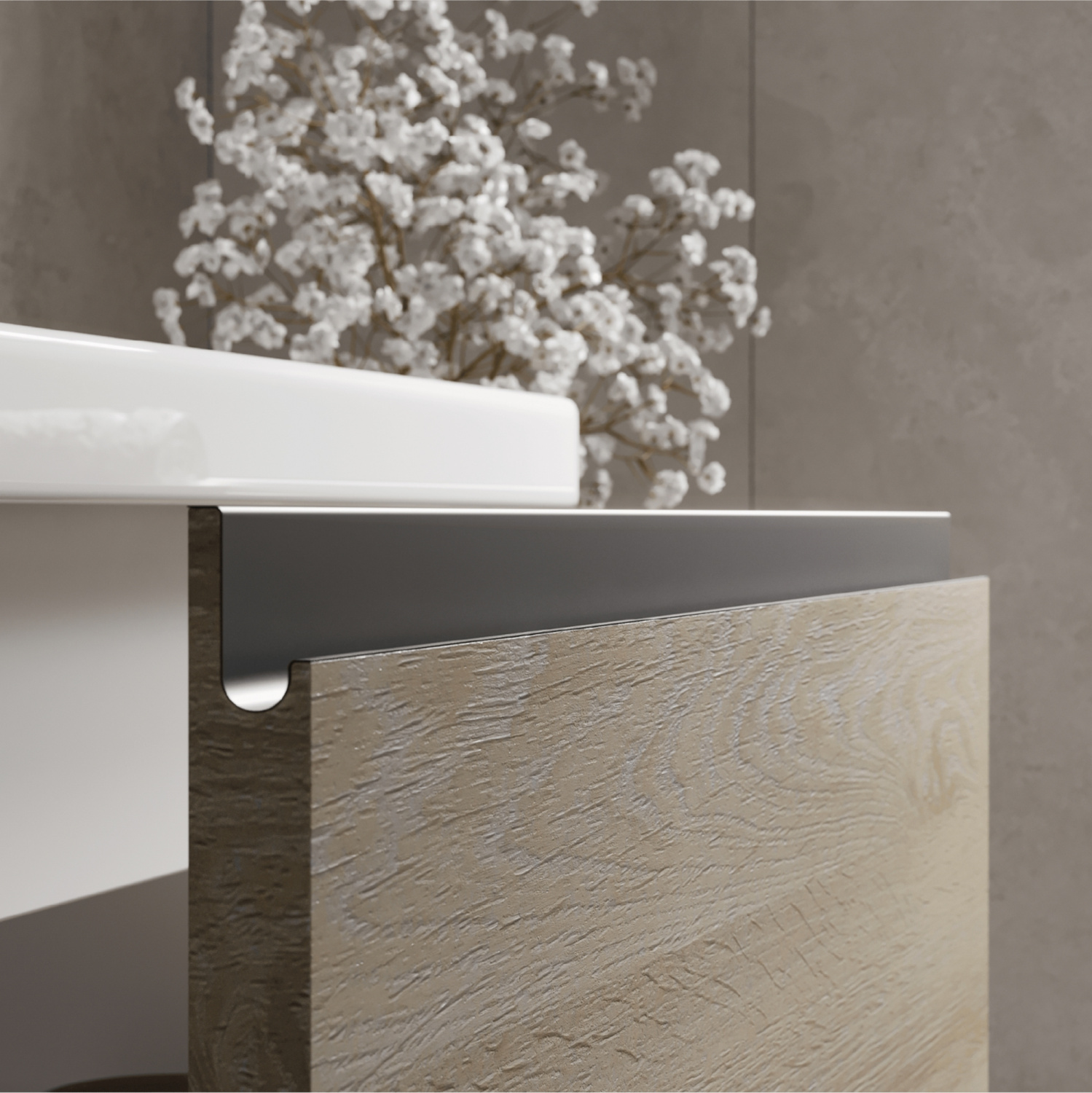 Тумба напольная Vigo Cross 500-0-2 с раковиной Como 50, 2 ящика, белый