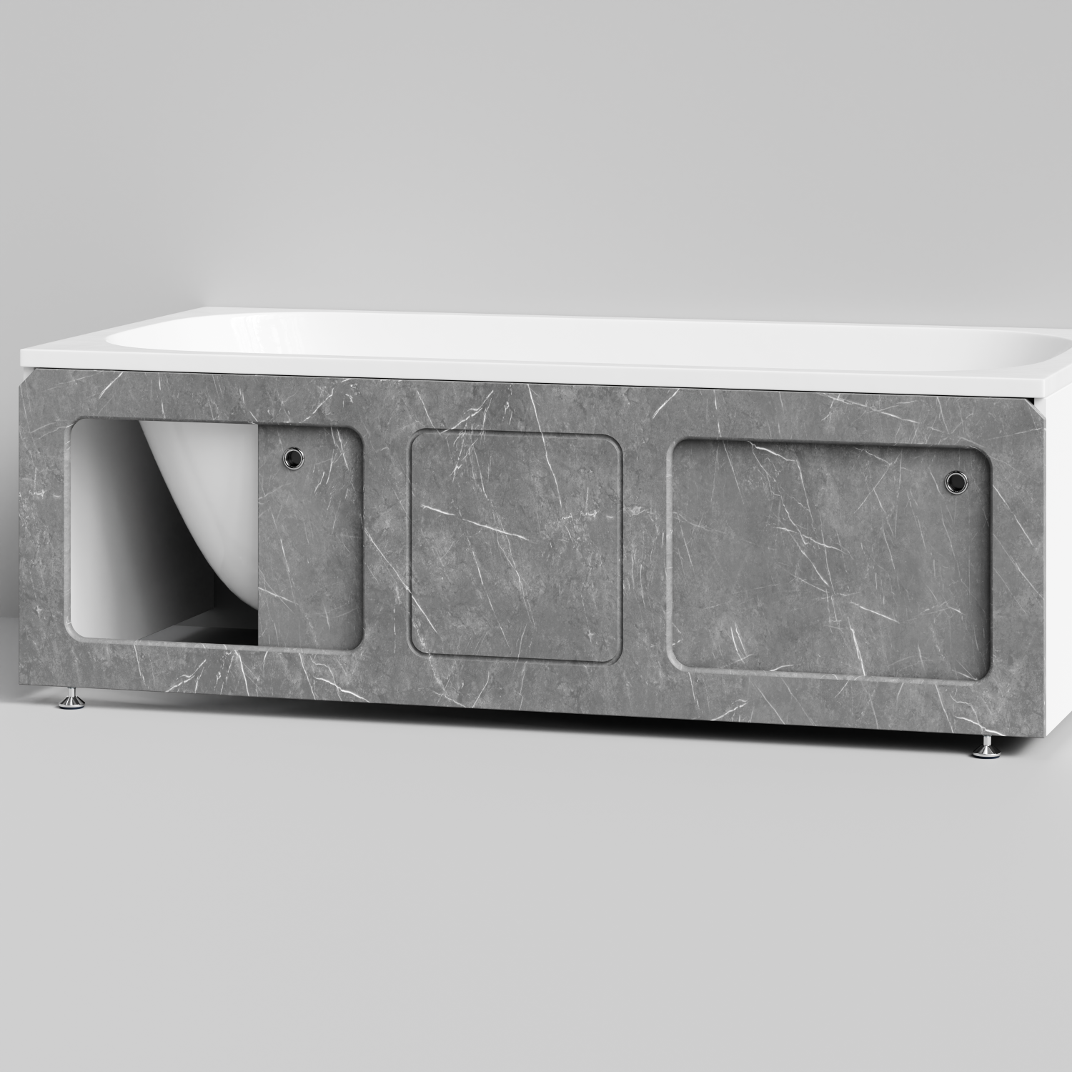 Экран под ванну Vod-ok Хит 170 раздвижной Мрамор Серый софт тач