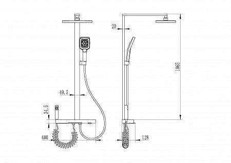 Душевая стойка Ceruttispa NANNI графит