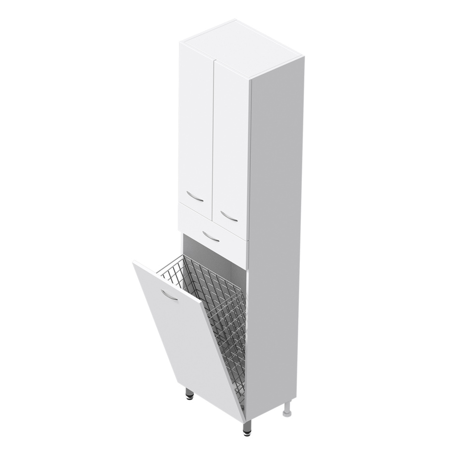 Пенал Onika Модерн 46.17 напольный, с корзиной, белый